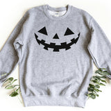 Sweatshirt-Pumpkin Face Sweatshirt-S-Sport Grey-Jack N Roy