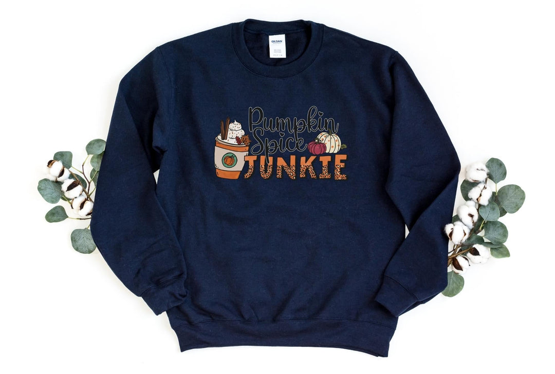 Sweatshirts-Pumpkin Spice Junkie Sweatshirt-S-Navy-Jack N Roy