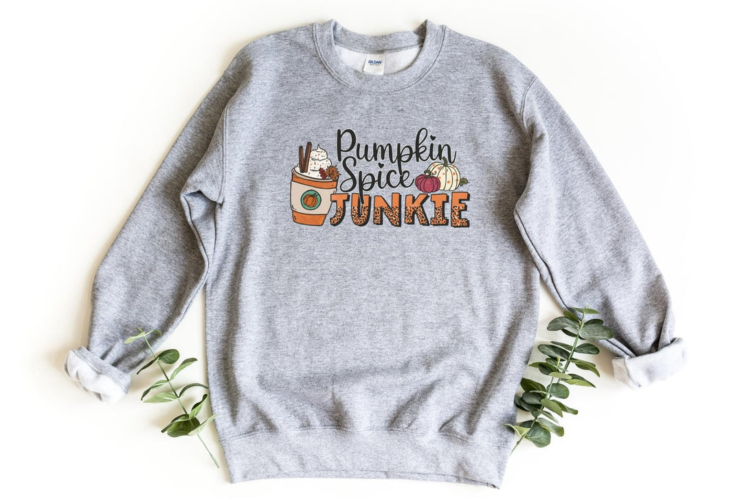 Sweatshirts-Pumpkin Spice Junkie Sweatshirt-S-Sport Grey-Jack N Roy