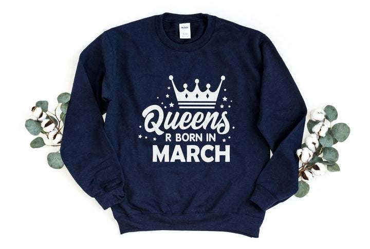 Sweatshirts-Queen Birthday Sweatshirt (Customize Your Month)-S-Navy-Jack N Roy