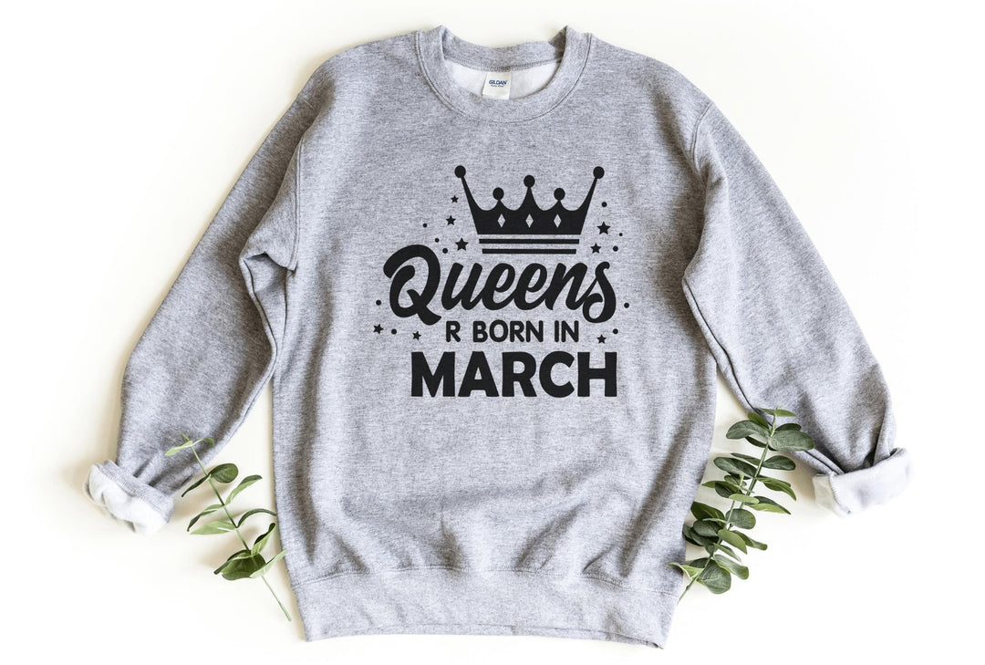 Sweatshirts-Queen Birthday Sweatshirt (Customize Your Month)-S-Sport Grey-Jack N Roy