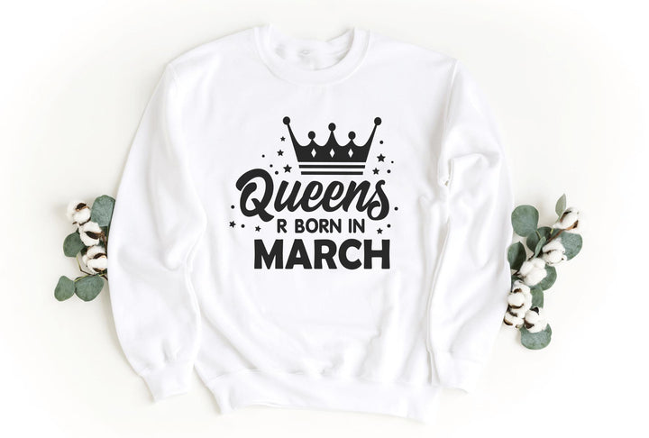 Sweatshirts-Queen Birthday Sweatshirt (Customize Your Month)-S-White-Jack N Roy