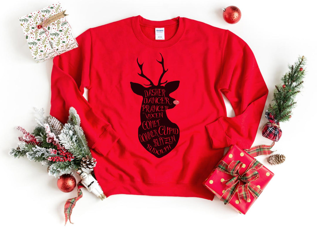 Sweatshirts-Rudolph Sweatshirt-S-Red-Jack N Roy