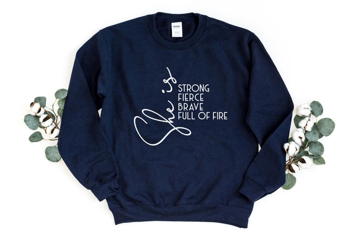 Sweatshirts-She Is Sweatshirt-S-Navy-Jack N Roy