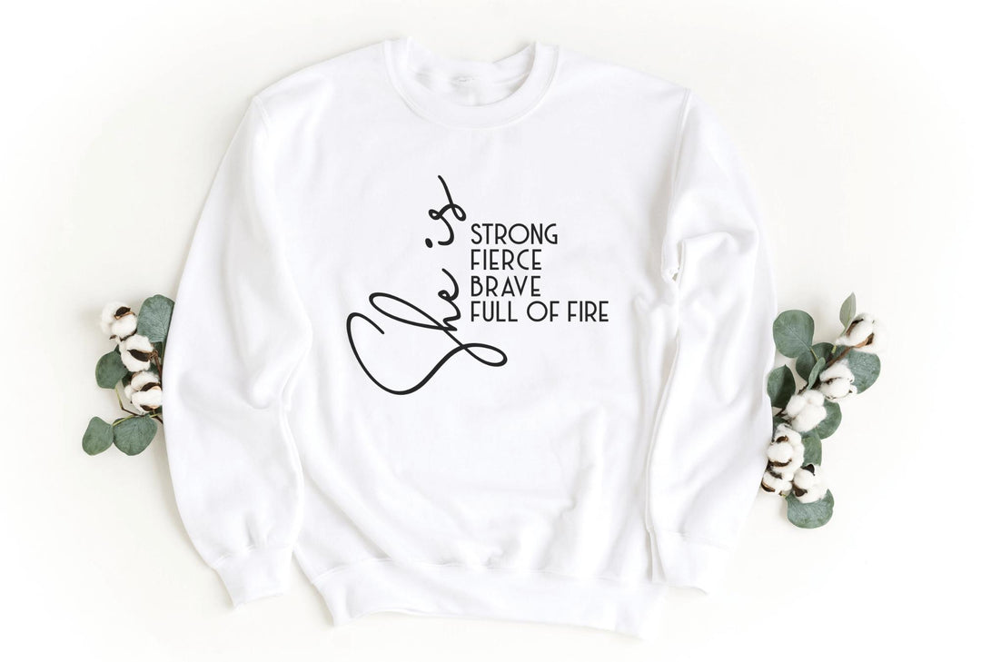 Sweatshirts-She Is Sweatshirt-S-White-Jack N Roy