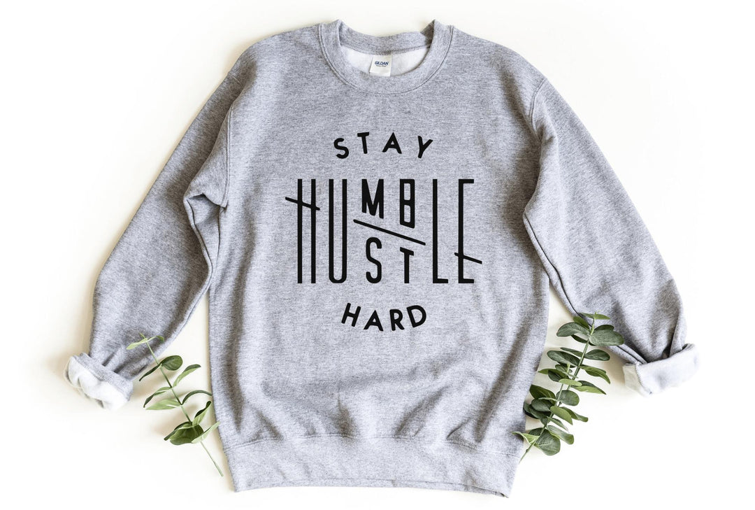 Sweatshirts-Stay Humble, Hustle Hard Sweatshirt-S-Sport Grey-Jack N Roy