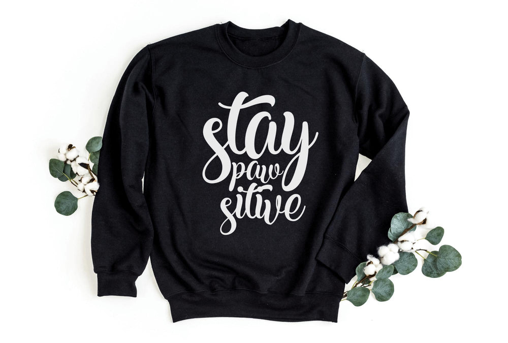 Sweatshirts-Stay Pawsitive Sweatshirt-S-Black-Jack N Roy