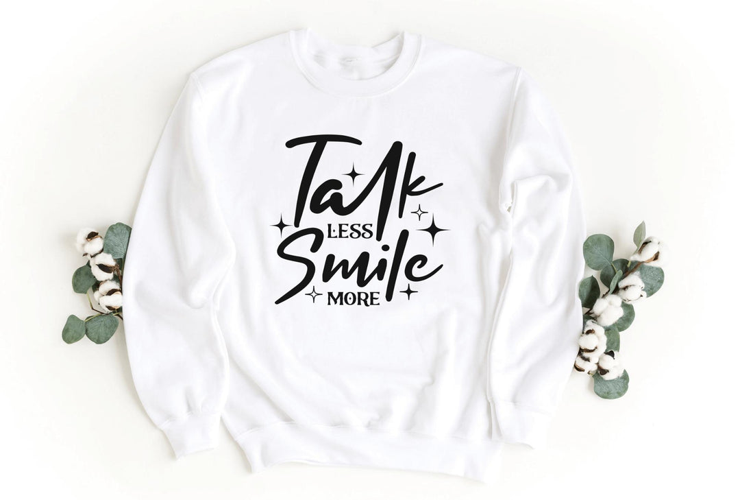 Sweatshirts-Talk Less, Smile More Sweatshirt-S-White-Jack N Roy