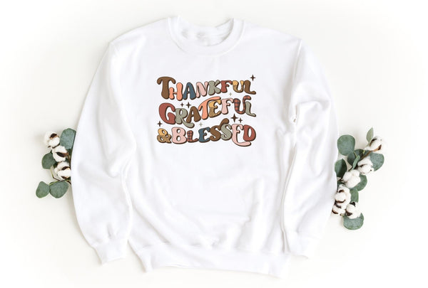 Sweatshirt-Thankful Grateful Blessed Sweatshirt-S-White-Jack N Roy