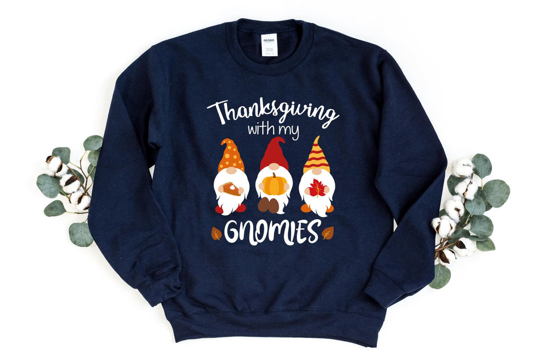 Sweatshirts-Thanksgiving Gnomies Sweatshirt-S-Navy-Jack N Roy