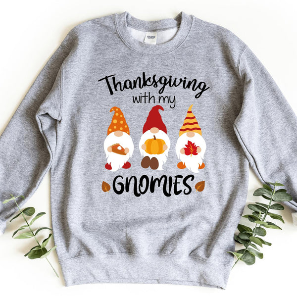 Sweatshirt-Thanksgiving Gnomies Sweatshirt-S-Sport Grey-Jack N Roy