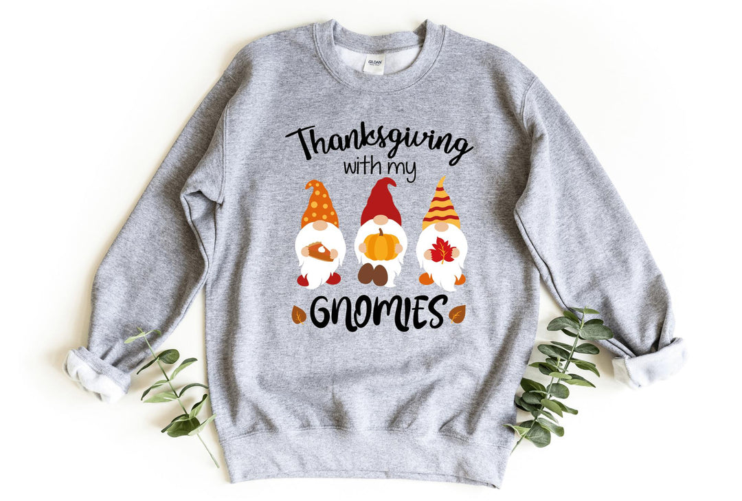 Sweatshirts-Thanksgiving Gnomies Sweatshirt-S-Sport Grey-Jack N Roy