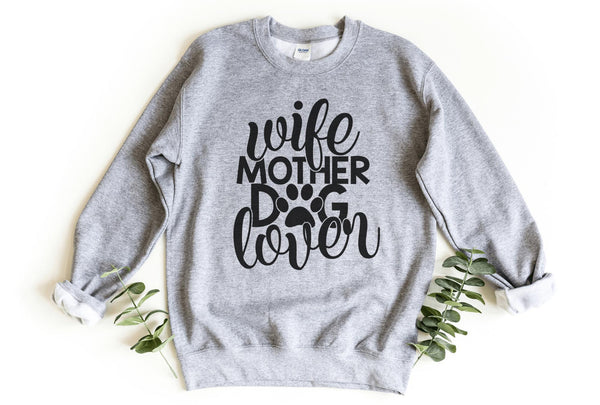 Sweatshirt-Wife Mother Dog Lover Sweatshirt-S-Sport Grey-Jack N Roy