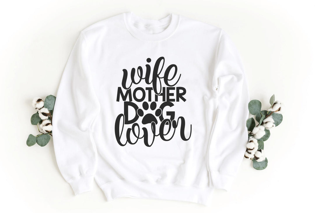 Sweatshirts-Wife Mother Dog Lover Sweatshirt-S-White-Jack N Roy