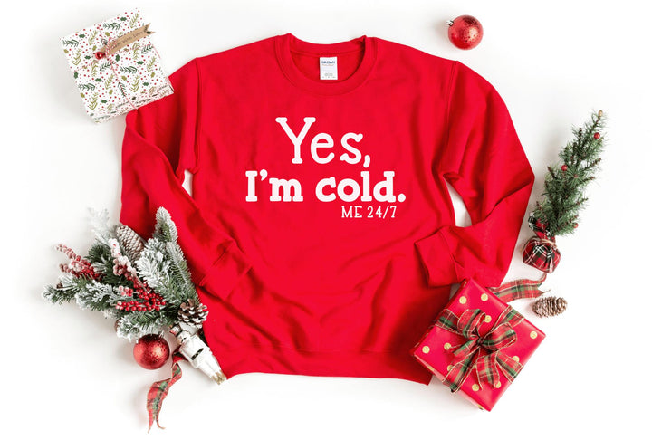 Sweatshirts-Yes, I'm Cold Sweatshirt-S-Red-Jack N Roy