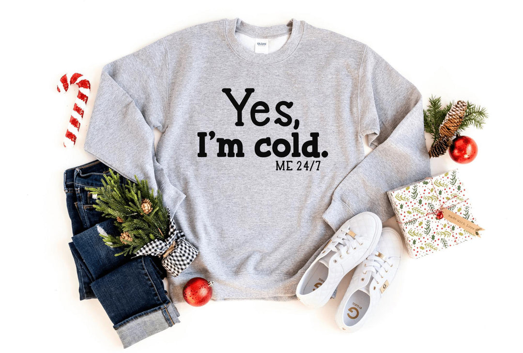Sweatshirts-Yes, I'm Cold Sweatshirt-S-Sport Grey-Jack N Roy