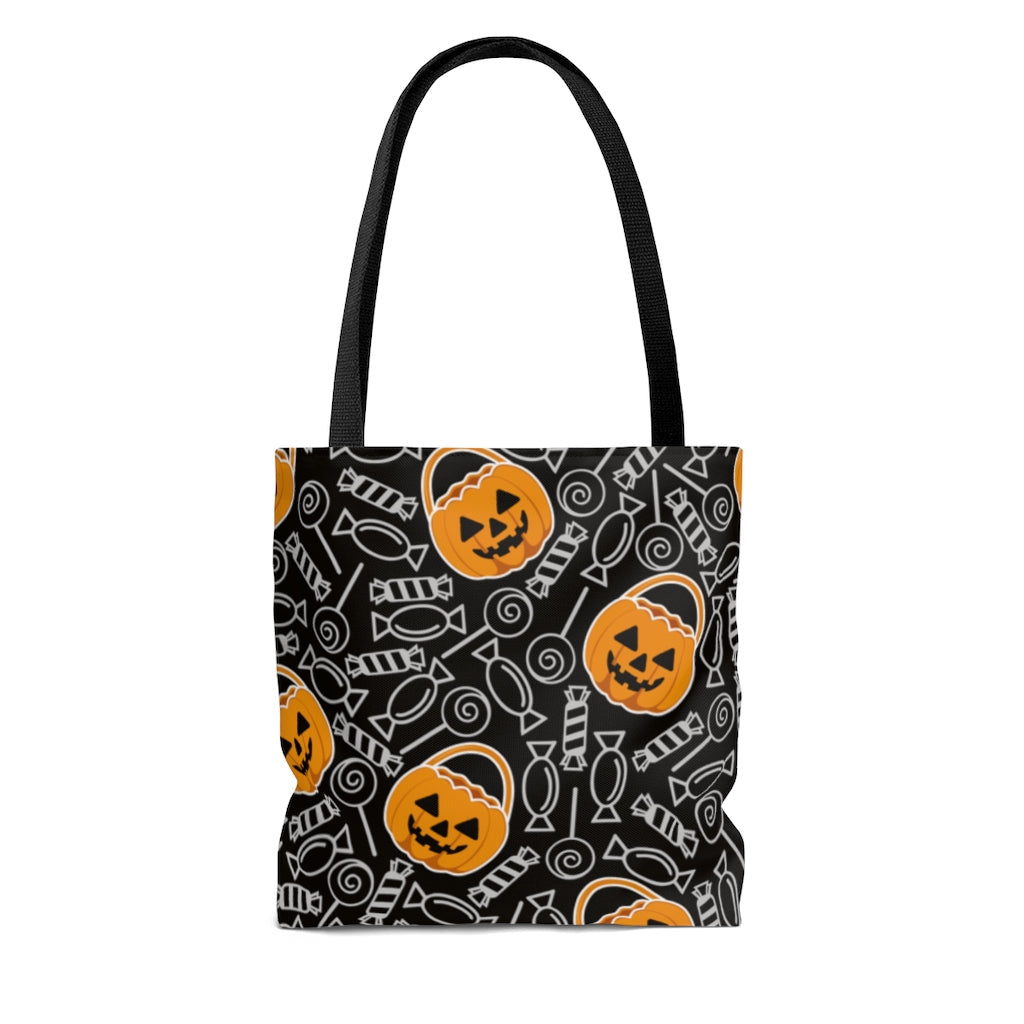 Tote Bag-Candies & Pumpkins Tote Bag-Jack N Roy