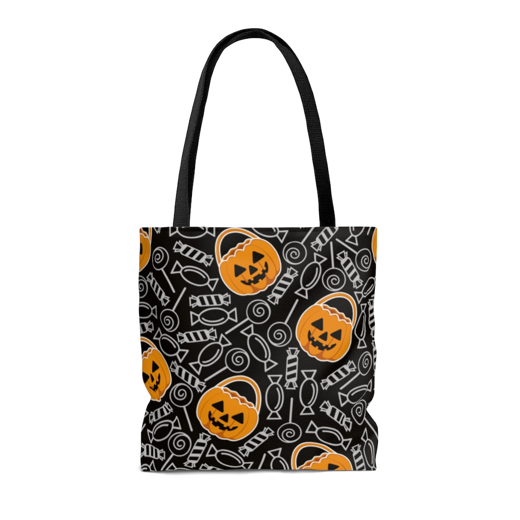 Tote Bag-Candies & Pumpkins Tote Bag-Jack N Roy