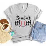 V-Neck Shirt-Baseball Mom V-Neck-S-Athletic Heather-Jack N Roy