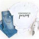 V-Neck Shirt-Confidence Is Power V-Neck-S-White-Jack N Roy