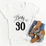 V-Neck Shirt-Dirty Thirty V-Neck-S-White-Jack N Roy