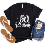 V-Neck Shirt-Fifty & Fabulous V-Neck-S-Black-Jack N Roy