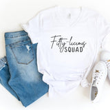 V-Neck Shirt-Fifty-licious SQUAD V-Neck-S-White-Jack N Roy
