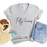 V-Neck Shirt-Fifty-licious V-Neck-S-Athletic Heather-Jack N Roy