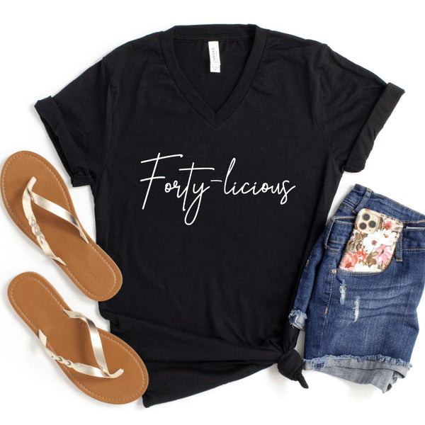 V-Neck Shirt-Forty-licious V-Neck-S-Black-Jack N Roy