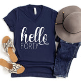 V-Neck Shirt-Hello Forty V-Neck-S-Navy-Jack N Roy