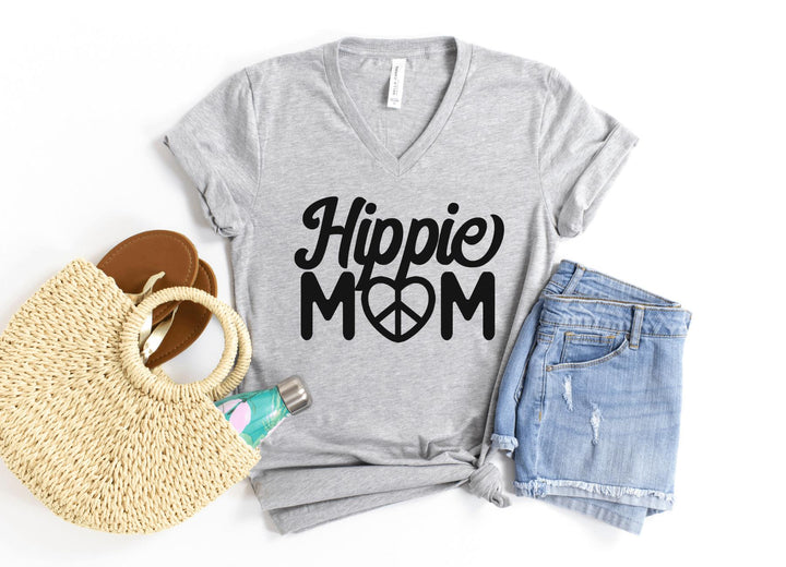 V-Neck Shirt-Hippie Mom V-Neck-S-Athletic Heather-Jack N Roy