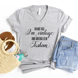 V-Neck Shirt-I'm Not Old, I'm Vintage V-Neck-S-Athletic Heather-Jack N Roy