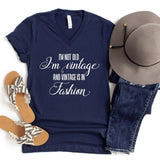 V-Neck Shirt-I'm Not Old, I'm Vintage V-Neck-S-Navy-Jack N Roy