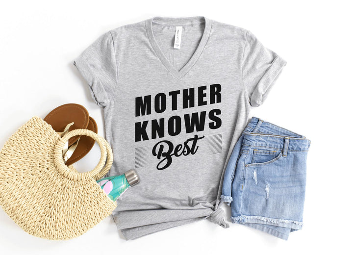 V-Neck Shirt-Mother Knows Best V-Neck-S-Athletic Heather-Jack N Roy