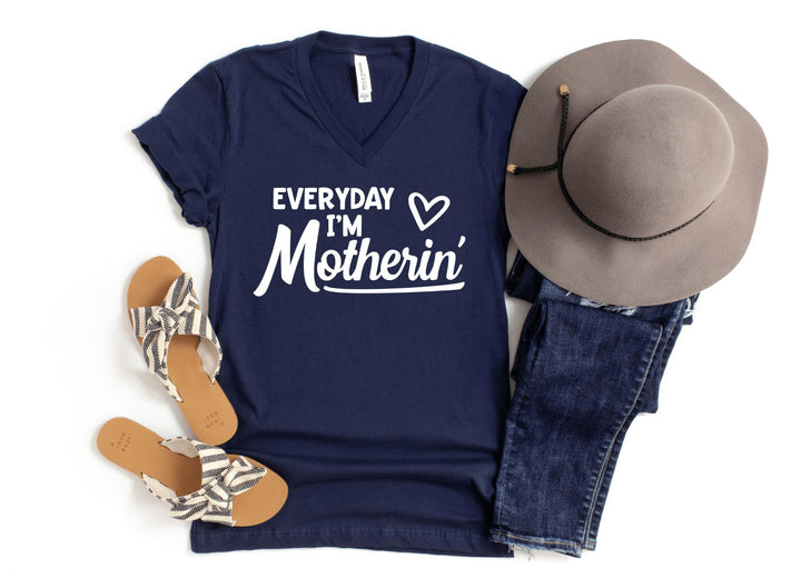 V-Neck Shirt-Motherin' V-Neck-S-Navy-Jack N Roy