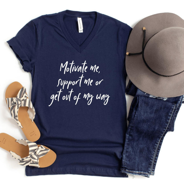 V-Neck Shirt-Motivate Me! V-Neck-S-Navy-Jack N Roy
