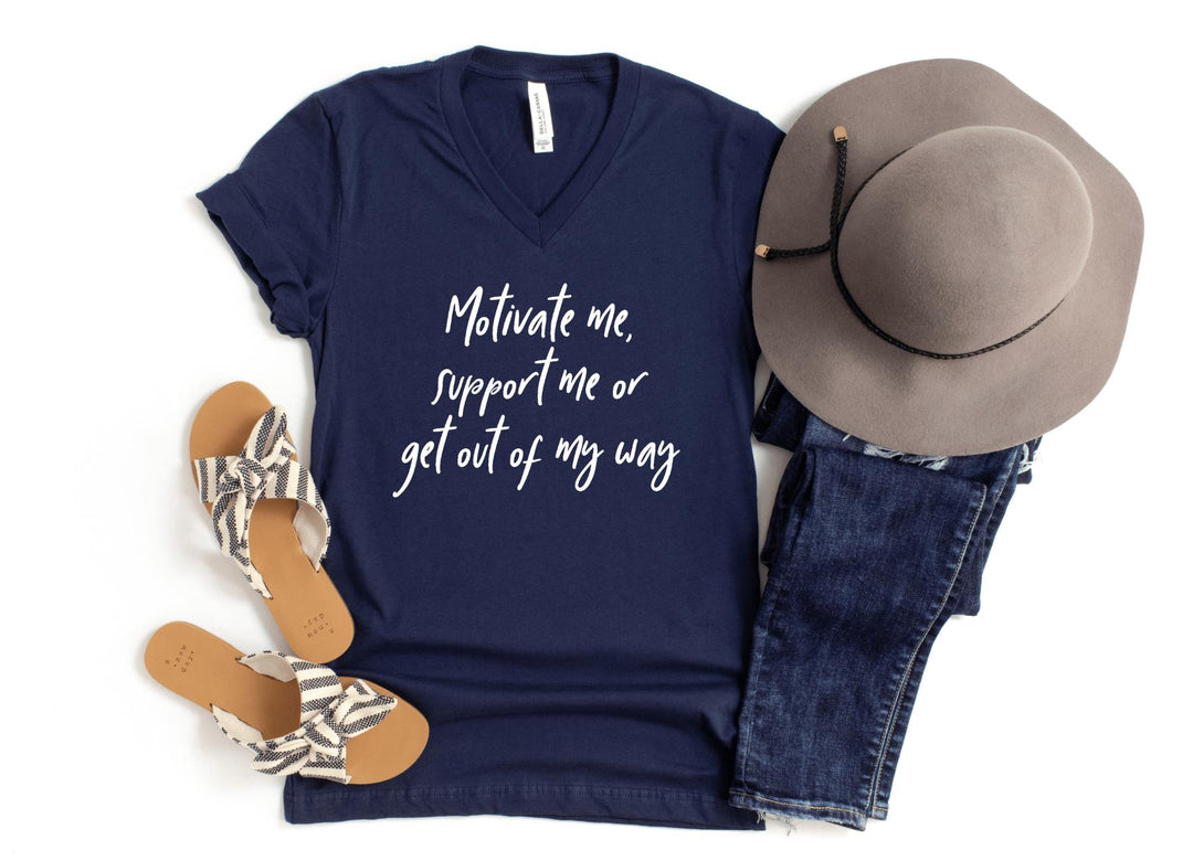 V-Neck Shirt-Motivate Me! V-Neck-S-Navy-Jack N Roy