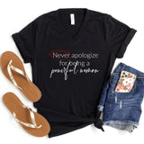 V-Neck Shirt-Never Apologize V-Neck-S-Black-Jack N Roy