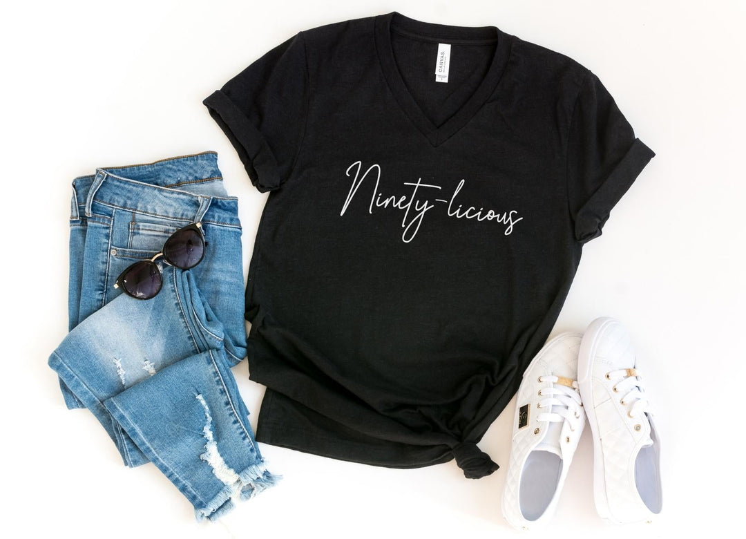 V-Neck Shirt-Ninety-licious V-Neck-S-Black-Jack N Roy