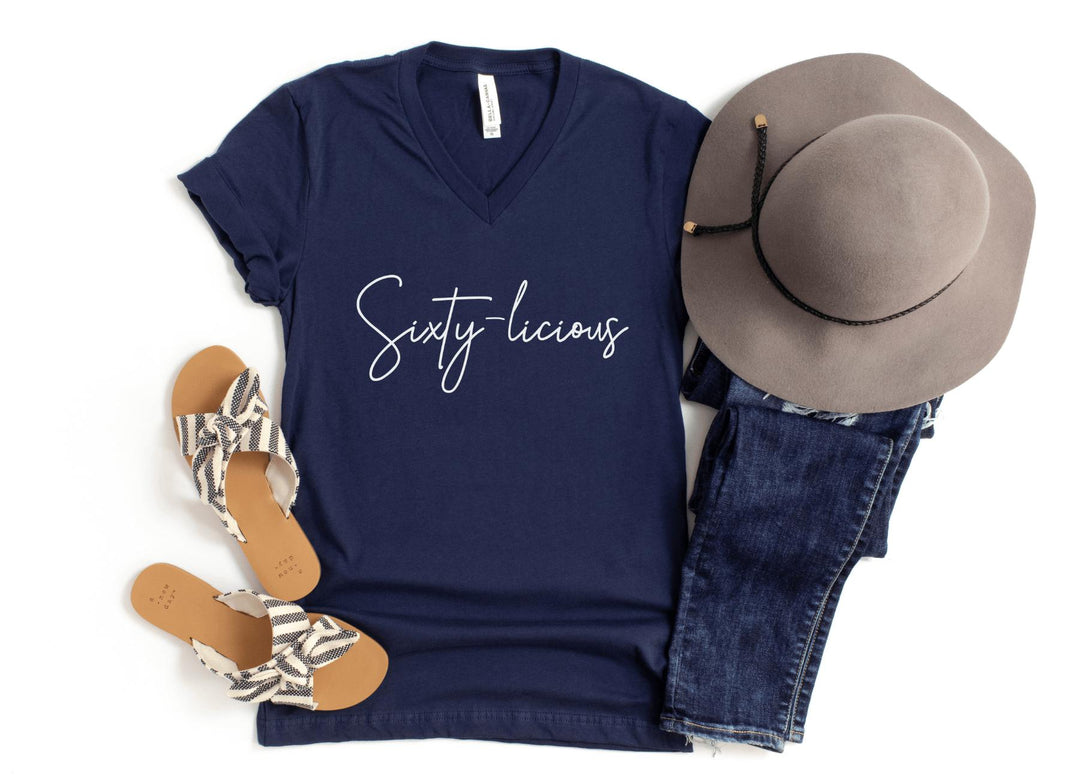 V-Neck Shirt-Sixty-licious V-Neck-S-Navy-Jack N Roy