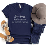 V-Neck Shirt-Stay Strong V-Neck-S-Navy-Jack N Roy