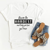 V-Neck Shirt-The Hardest Working Person V-Neck-S-White-Jack N Roy