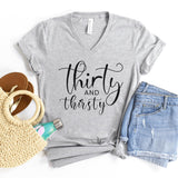 V-Neck Shirt-Thirty & Thirsty V-Neck-S-Athletic Heather-Jack N Roy
