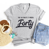 V-Neck Shirt-Ultimate F-Word V-Neck-S-Athletic Heather-Jack N Roy