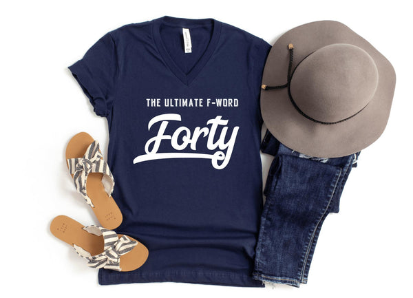 V-Neck Shirt-Ultimate F-Word V-Neck-S-Navy-Jack N Roy