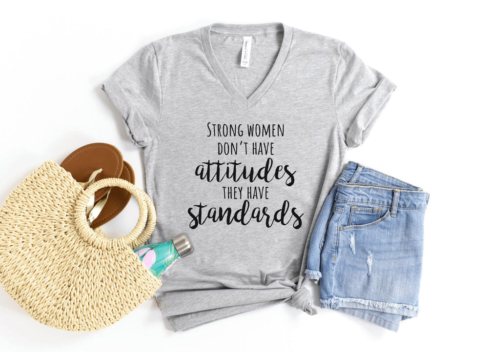 V-Neck Shirt-We Got Standards V-Neck-S-Athletic Heather-Jack N Roy