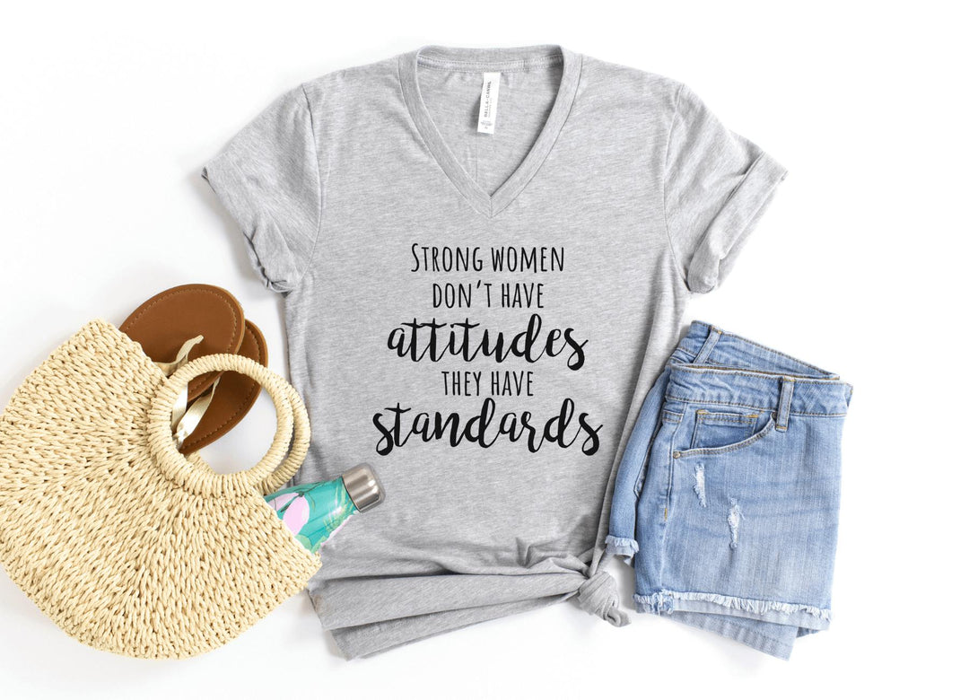 V-Neck Shirt-We Got Standards V-Neck-S-Athletic Heather-Jack N Roy