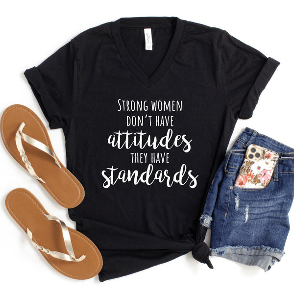 V-Neck Shirt-We Got Standards V-Neck-S-Black-Jack N Roy